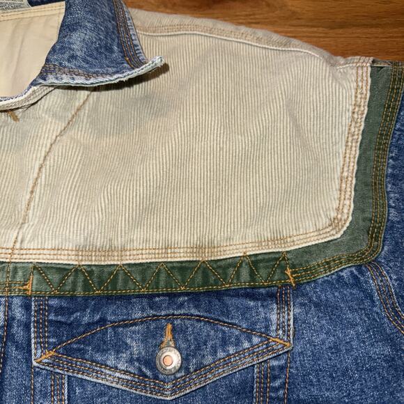 Vintage 90’s International Male Denim And Corduroy Moto Jacket Size Medium - Picture 3 of 15